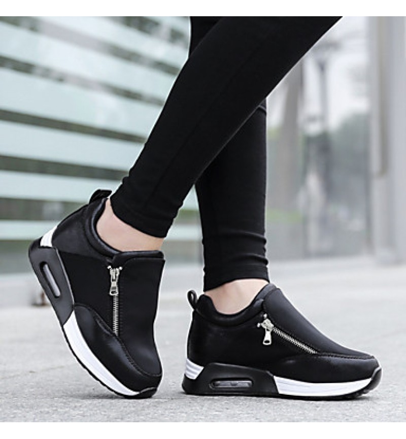 Women's Spring / Summer / Fall / Winter Platform / Creepers Leatherette Outdoor / Casual / Athletic Flat Heel Zipper / Chain Black / Red