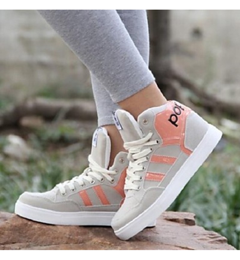 Women's Shoes Color Matching Fashion Leisure Dunk High Flat Heel Comfort Fashion Sneakers Outdoor / Athletic