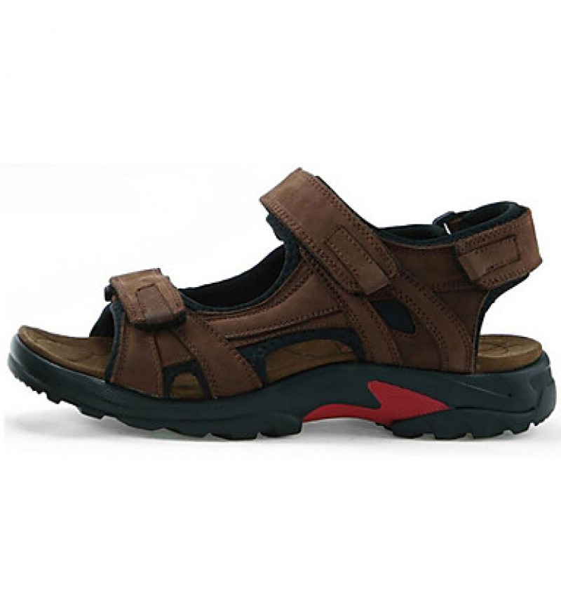 Men's Shoes Outdoor / Office & Career / Athletic / Dress / Casual Leather Sandals / Flip-Flops Big Size Taupe  