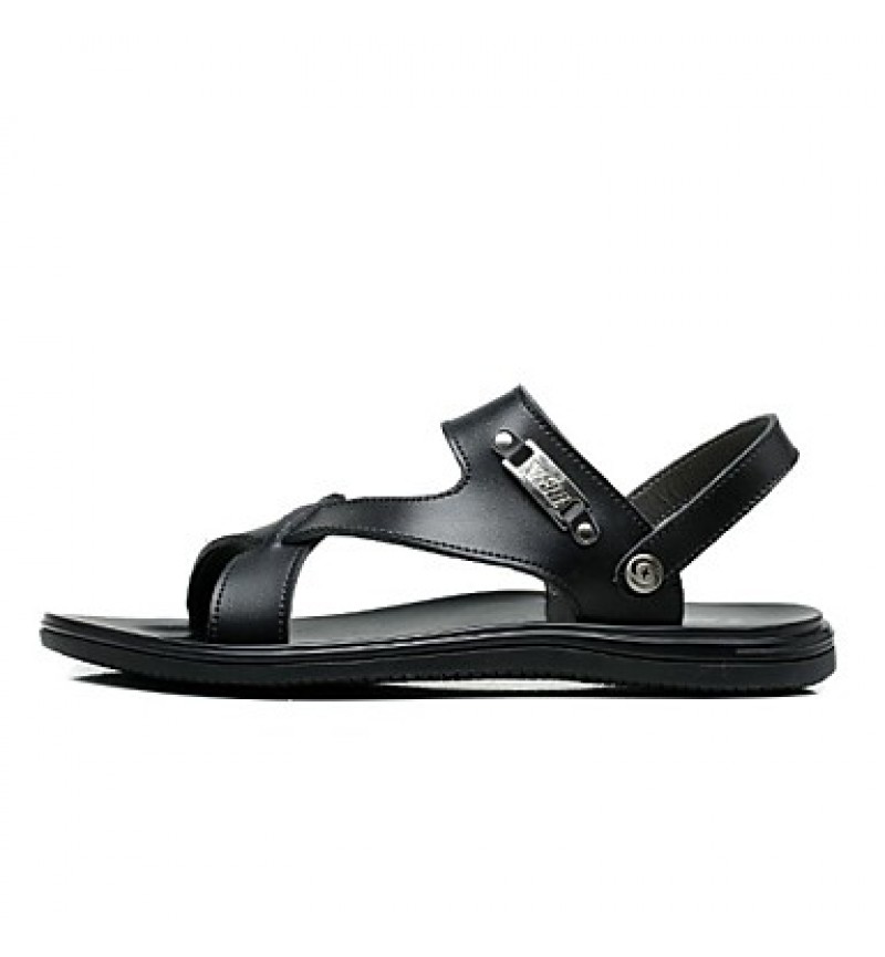 Men's Shoes Outdoor / Office & Career / Work & Duty / Athletic / Dress / Casual Nappa Leather Sandals Black / White  