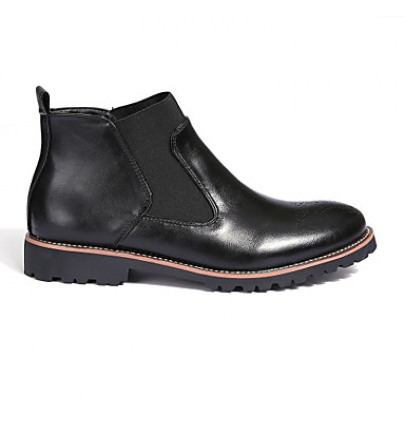 Shoes Leather Office  Career / Casual Boots Office  Career / Casual Low Heel Split Joint Black / Brown / Burgundy  