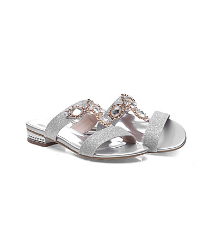 Women's Shoes Low Heel Round Toe Sandals Dress / Casual Silver / Gold