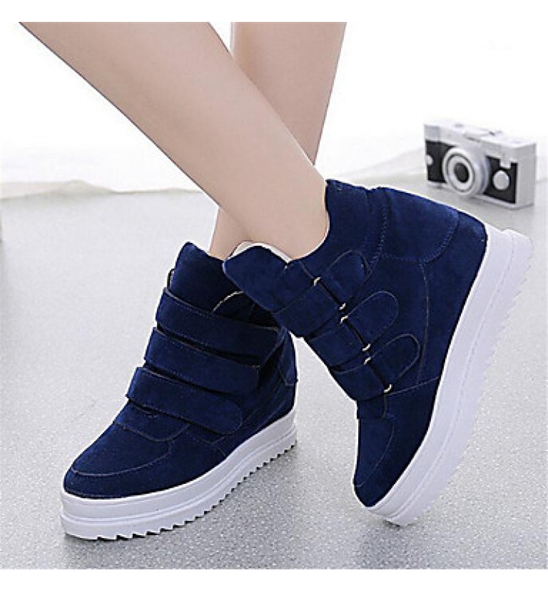 Women's Sneakers Spring / Fall Wedges Fleece Outdoor / Casual Wedge Heel Buckle Black / Blue / Red / Gray Others