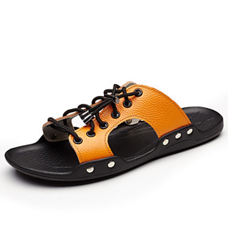 Men's Shoes Outdoor / Office & Career / Casual Leather Sandals Black / Yellow / White  