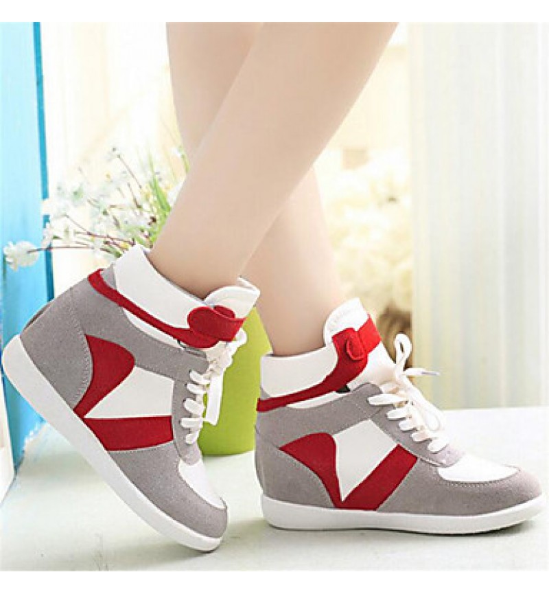 Women's Sneakers Spring / Fall Wedges Canvas Outdoor / Casual Wedge Heel Lace-up Black / Gray Others