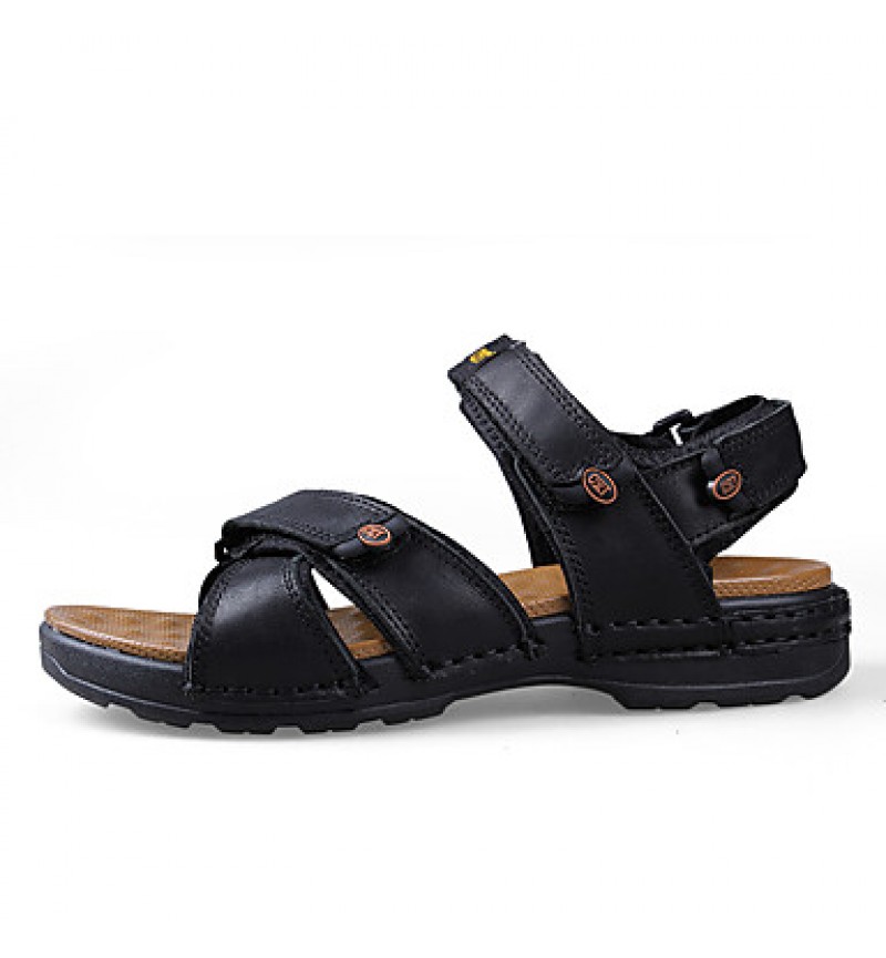 Men's Shoes Outdoor / Office & Career / Athletic / Dress / Casual Nappa Leather Sandals Black / Brown  