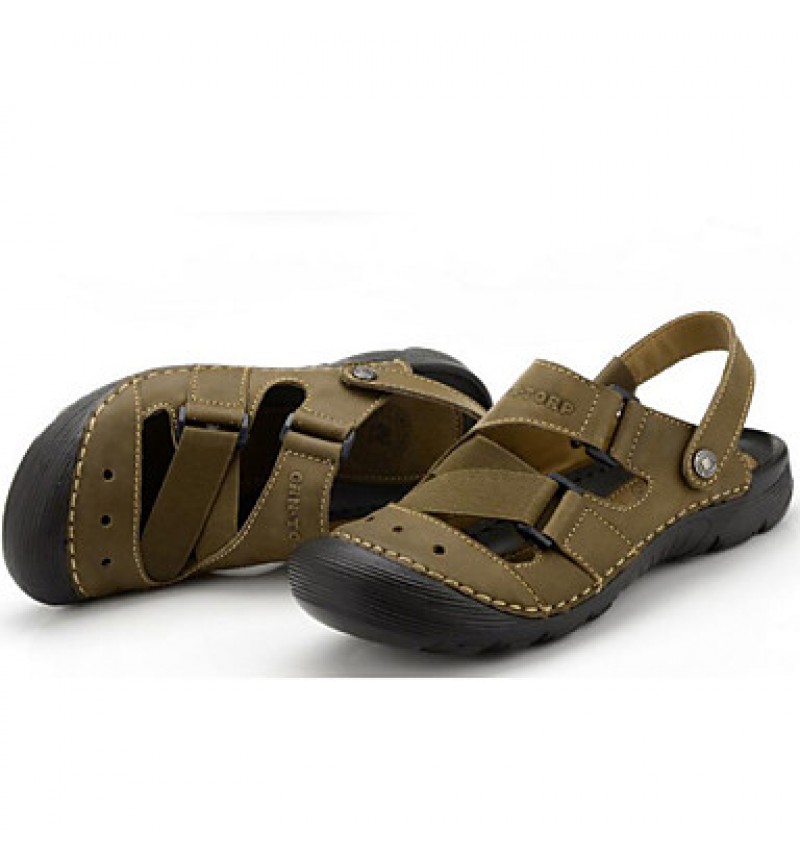 Men's Shoes Outdoor / Office & Career / Athletic / Dress / Casual Nappa Leather Sandals Khaki  