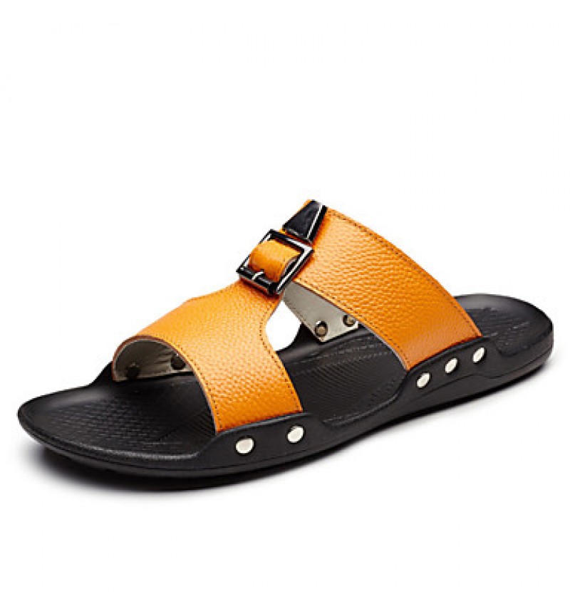 Men's Shoes Outdoor / Office & Career / Casual Leather Sandals Black / Yellow / White  