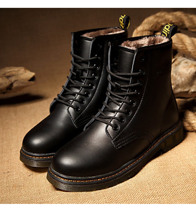 Shoes Outdoor / Office  Career / Casual Leather Boots Black  