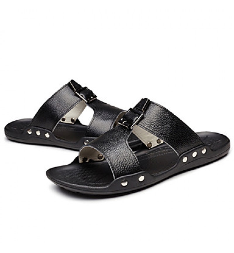 Men's Shoes Outdoor / Office & Career / Casual Leather Sandals Black / Yellow / White  