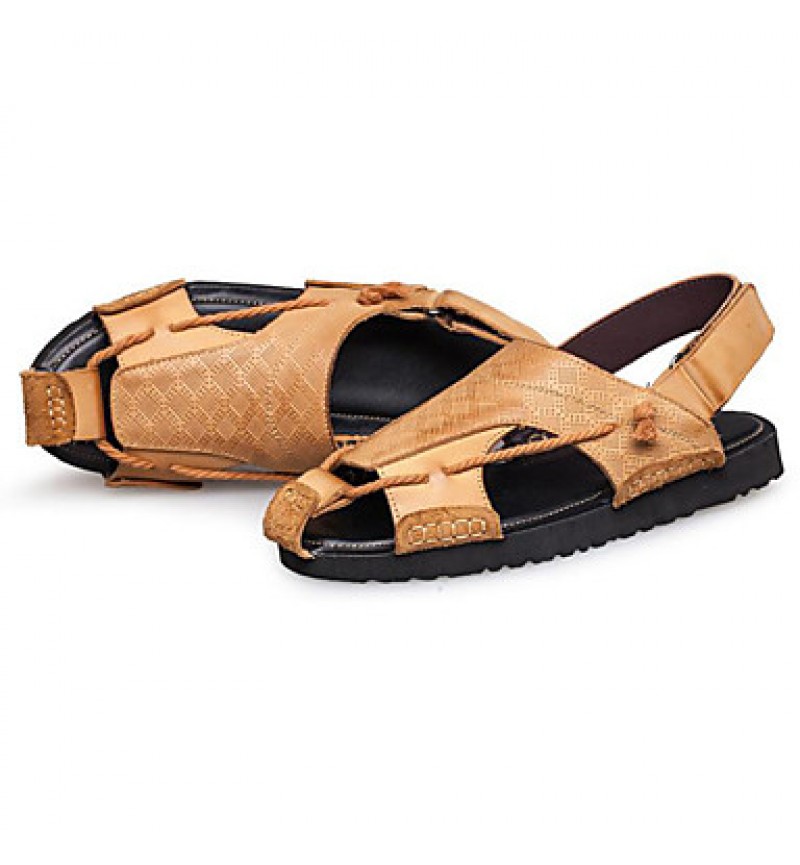 Men's Shoes Outdoor / Office & Career / Athletic / Dress /Casual Nappa Leather Sandals Big Size Black / Brown  