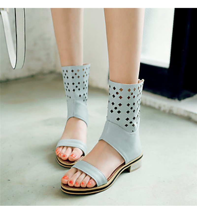 Women's Shoes Chunky Heel Gladiator / Open Toe Sandals Outdoor / Dress / Casual Black / Blue / Pink / White