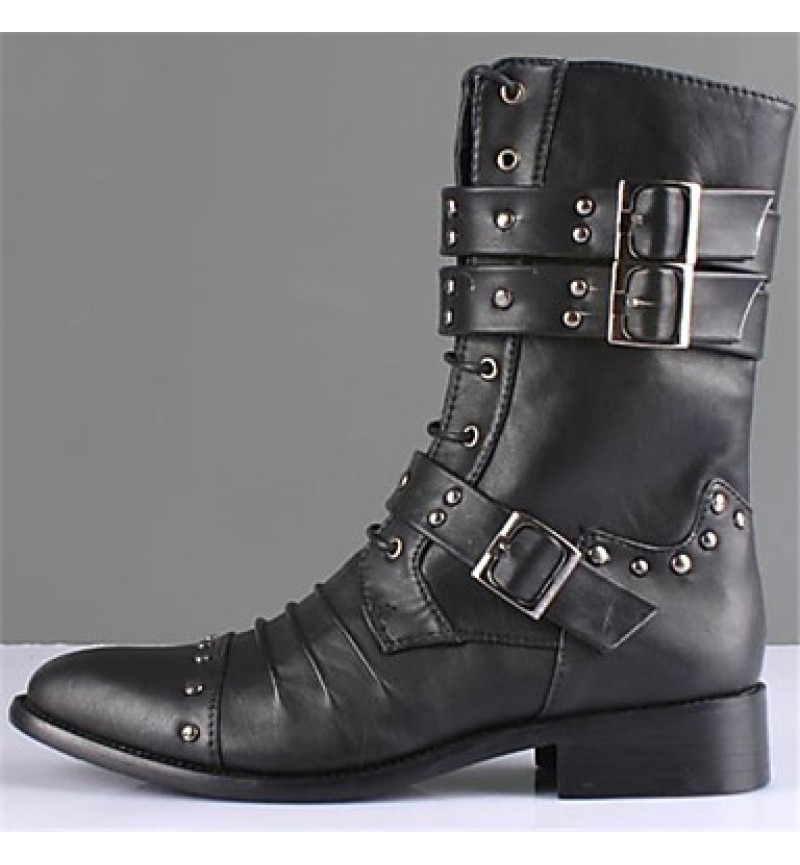 Shoes Casual Leather Boots Black  