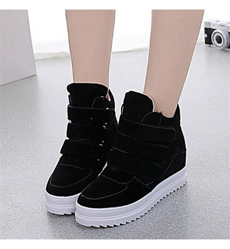 Women's Sneakers Spring / Fall Wedges Fleece Outdoor / Casual Wedge Heel Buckle Black / Blue / Red / Gray Others