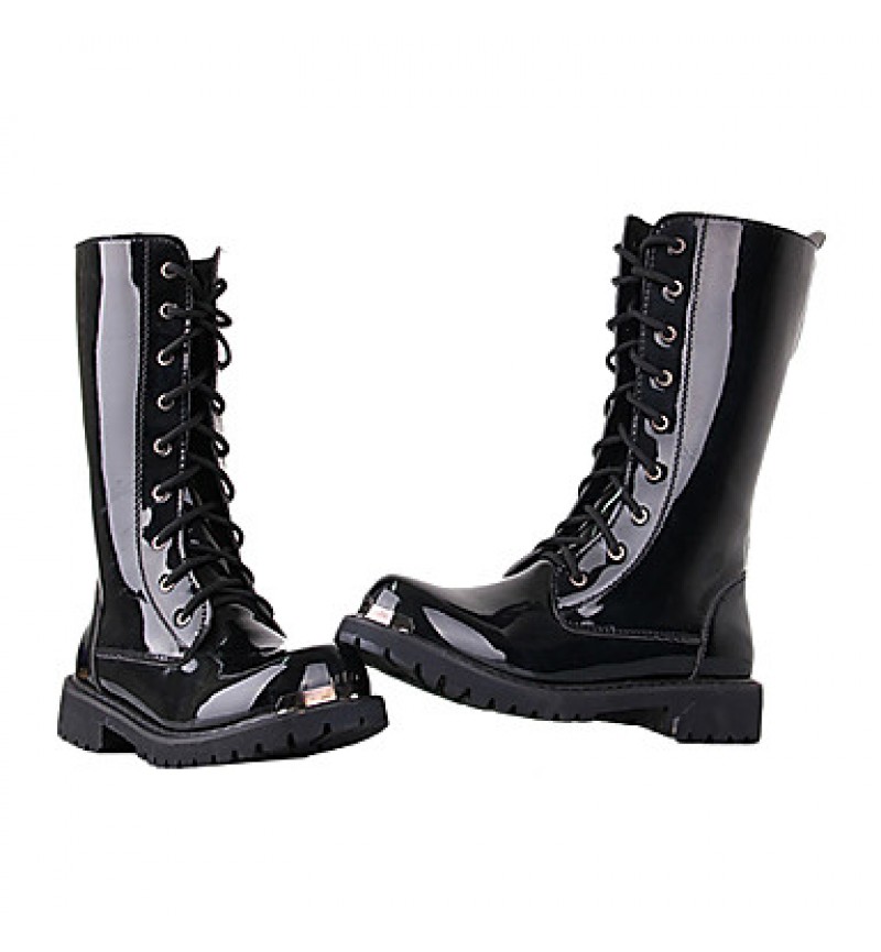 Shoes Leatherette Outdoor / Office  Career / Dress / Casual Boots Outdoor / Office  Career / Dress / Casual Low Heel Black  