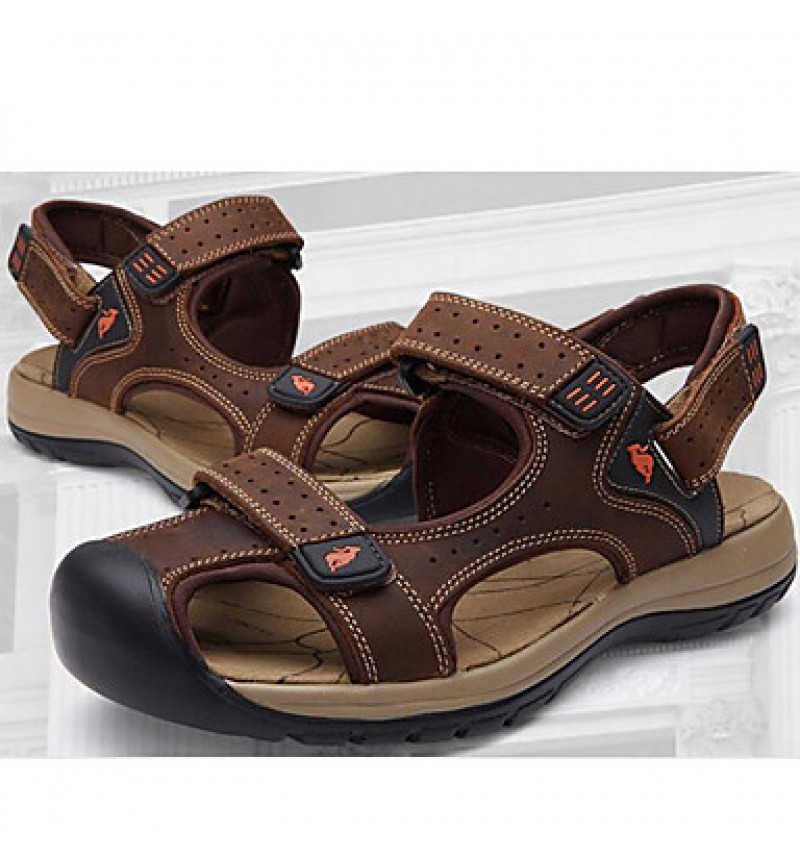 Men's Shoes Outdoor / Office & Career / Casual Leather Sandals Brown  