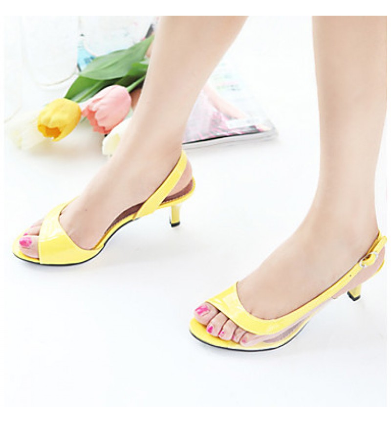 Women's ShoesStiletto Heel Heels/Open Toe Sandals Dress Black/Blue/Yellow/Green/Pink/White