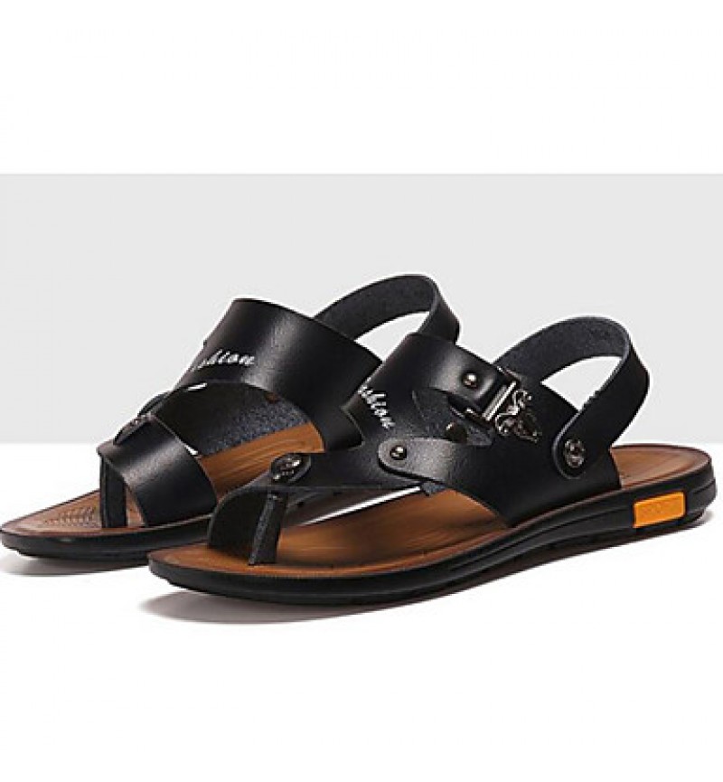 Men's Shoes Outdoor / Athletic / Casual Nappa Leather Sandals Black / Brown  