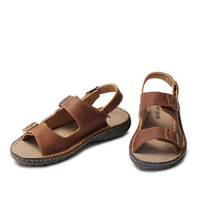 Men's Shoes Outdoor / Athletic / Casual Leather Sandals Brown  