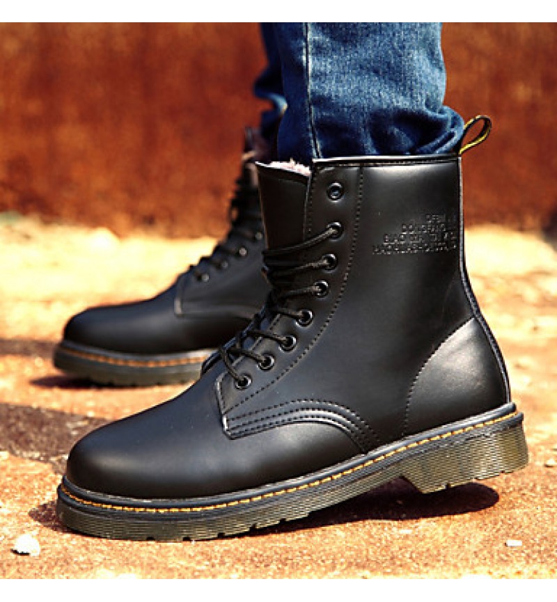 Shoes Outdoor / Office  Career / Casual Leather Boots Black  