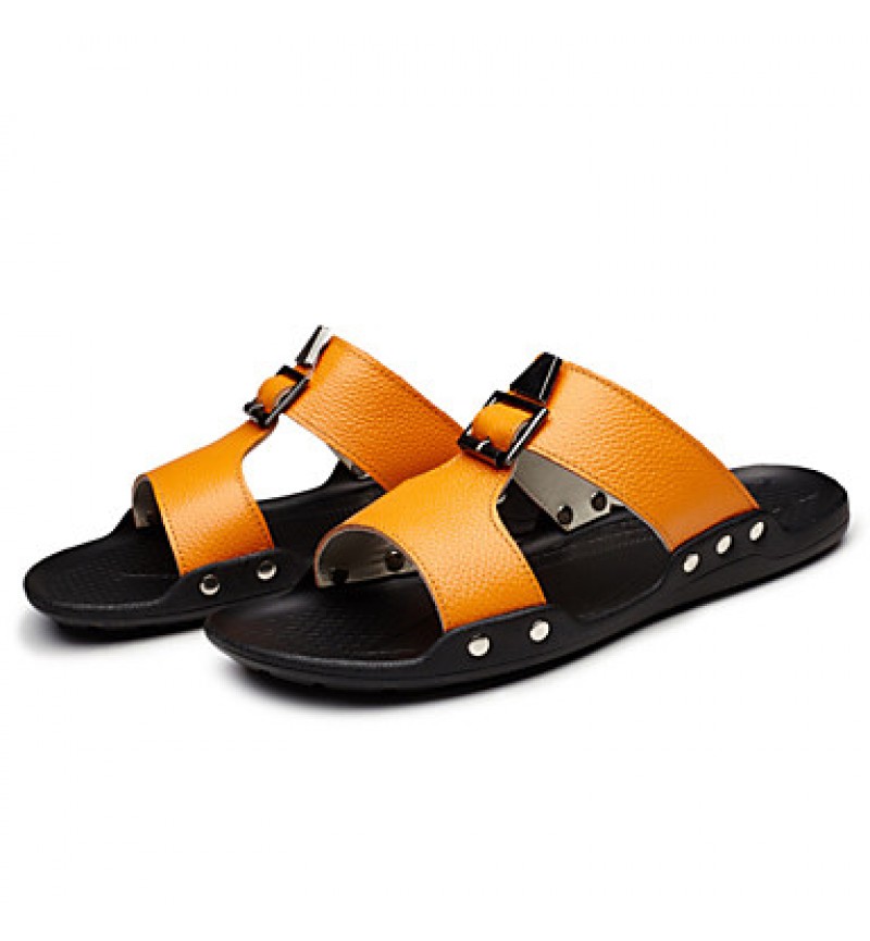 Men's Shoes Outdoor / Office & Career / Casual Leather Sandals Black / Yellow / White  