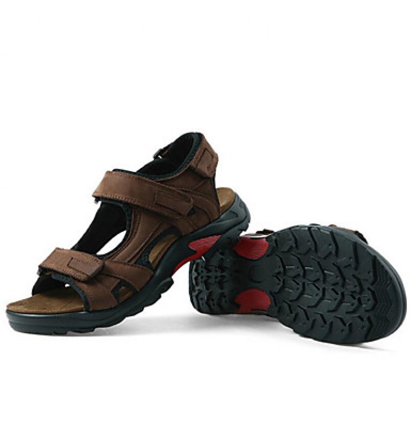 Men's Shoes Outdoor / Office & Career / Athletic / Dress / Casual Leather Sandals / Flip-Flops Big Size Taupe  