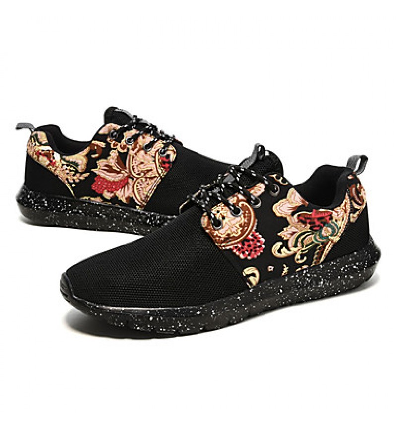 Unisex Sneakers Fall / Winter Round Toe Tulle Outdoor Flat Heel Lace-up Black / Blue / Red Others