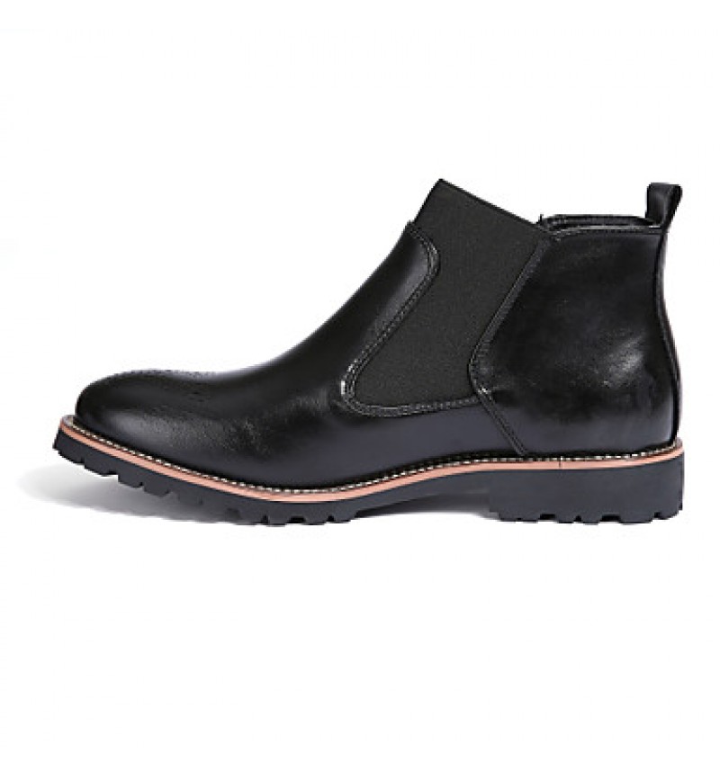 Shoes Leather Office  Career / Casual Boots Office  Career / Casual Low Heel Split Joint Black / Brown / Burgundy  