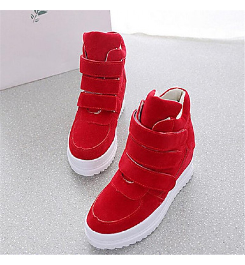 Women's Sneakers Spring / Fall Wedges Fleece Outdoor / Casual Wedge Heel Buckle Black / Blue / Red / Gray Others