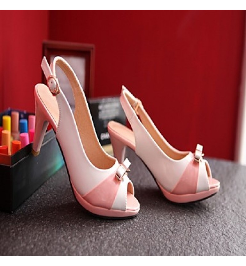 Women's Shoes Leatherette Stiletto Heel Peep Toe Sandals Wedding / Office & Career / Party