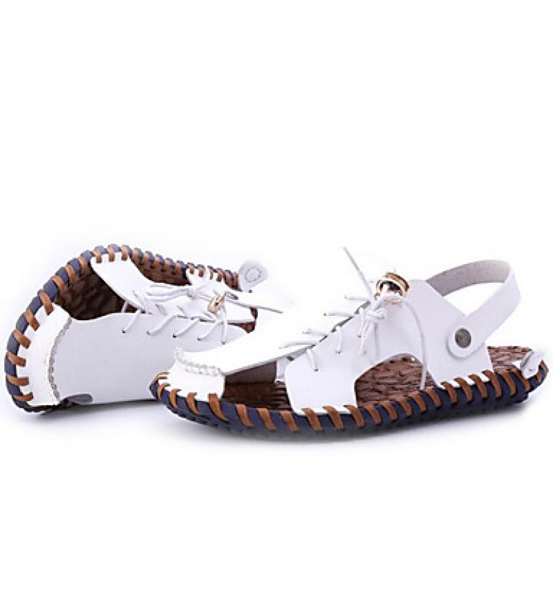 Men's Shoes Outdoor / Office & Career / Athletic / Dress / Casual Nappa Leather Sandals Black / Brown / White  