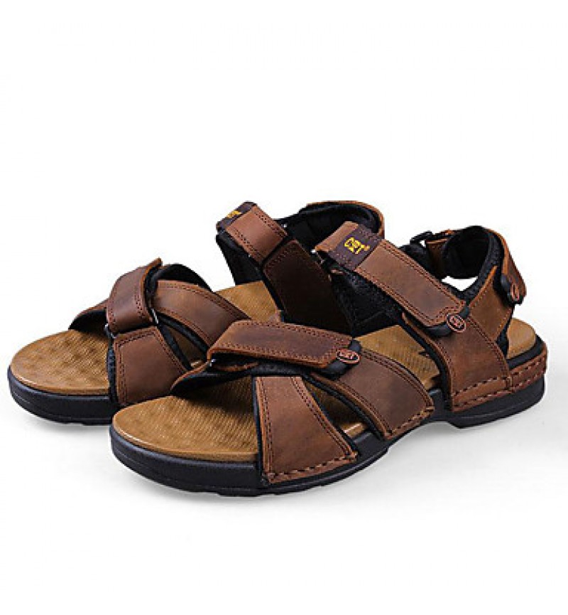 Men's Shoes Outdoor / Office & Career / Athletic / Dress / Casual Nappa Leather Sandals Black / Brown  