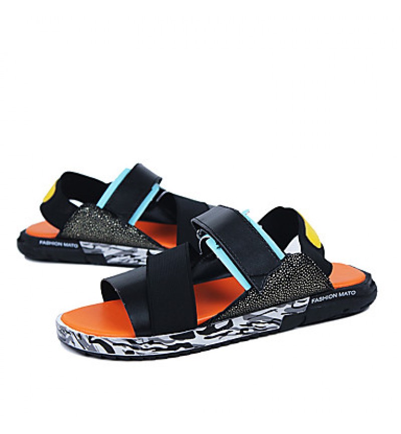 Men's Shoes Outdoor / Office & Career / Work & Duty / Athletic / Casual Synthetic Sandals Black  