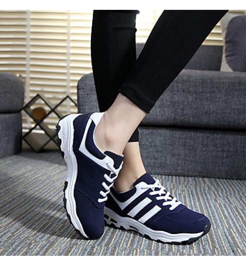 Women's Sneakers Spring / Fall Comfort Tulle Casual Flat Heel Black / Blue / Red Walking