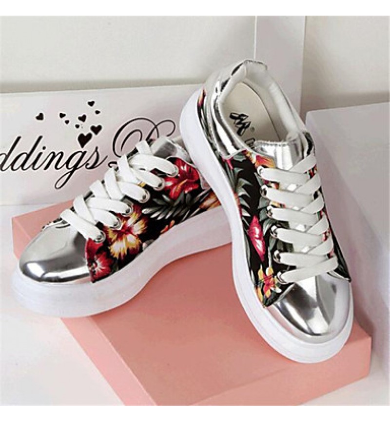 Women's Spring / Fall Creepers Leatherette Outdoor / Casual Platform Lace-up Multi-color