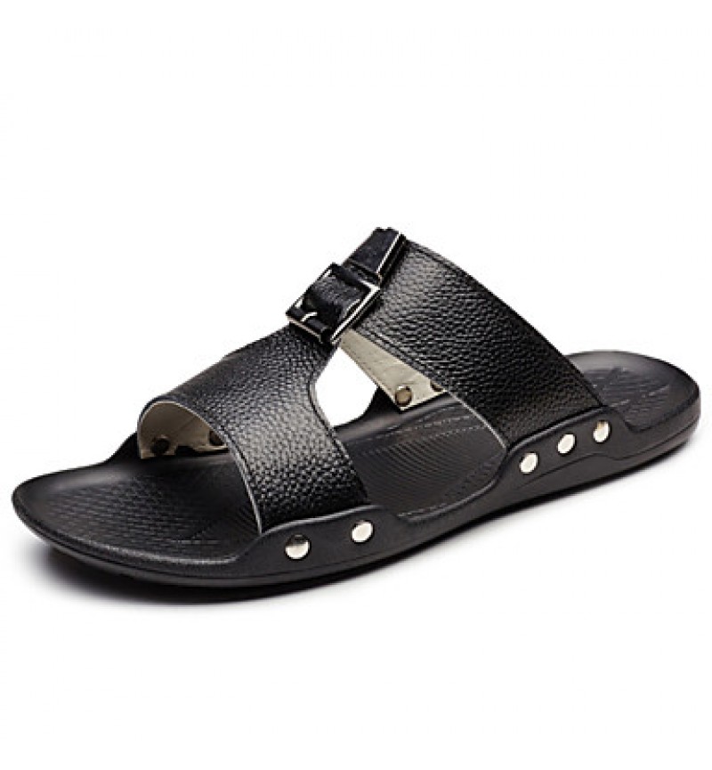 Men's Shoes Outdoor / Office & Career / Casual Leather Sandals Black / Yellow / White  