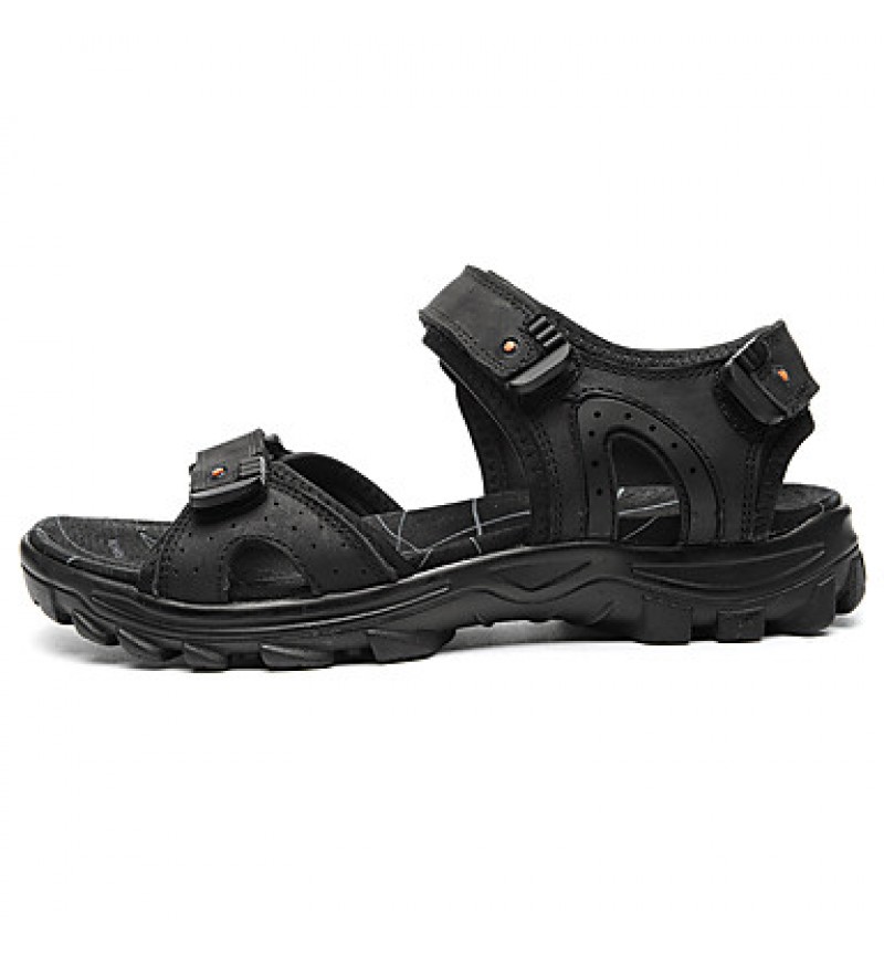 Men's Shoes Outdoor / Office & Career /Work & Duty / Athletic / Dress / Casual Nappa Leather Sandals Black/Brown  