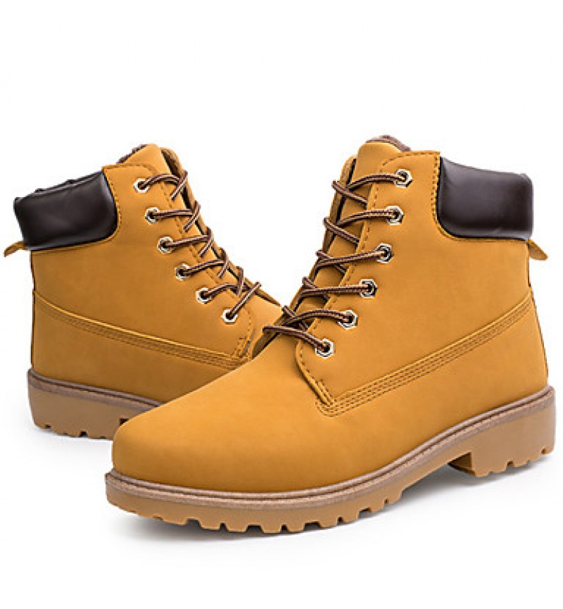 Shoes Outdoor / Office  Career / Work  Duty / Dress / Casual Synthetic Boots Black / Yellow / Taupe  