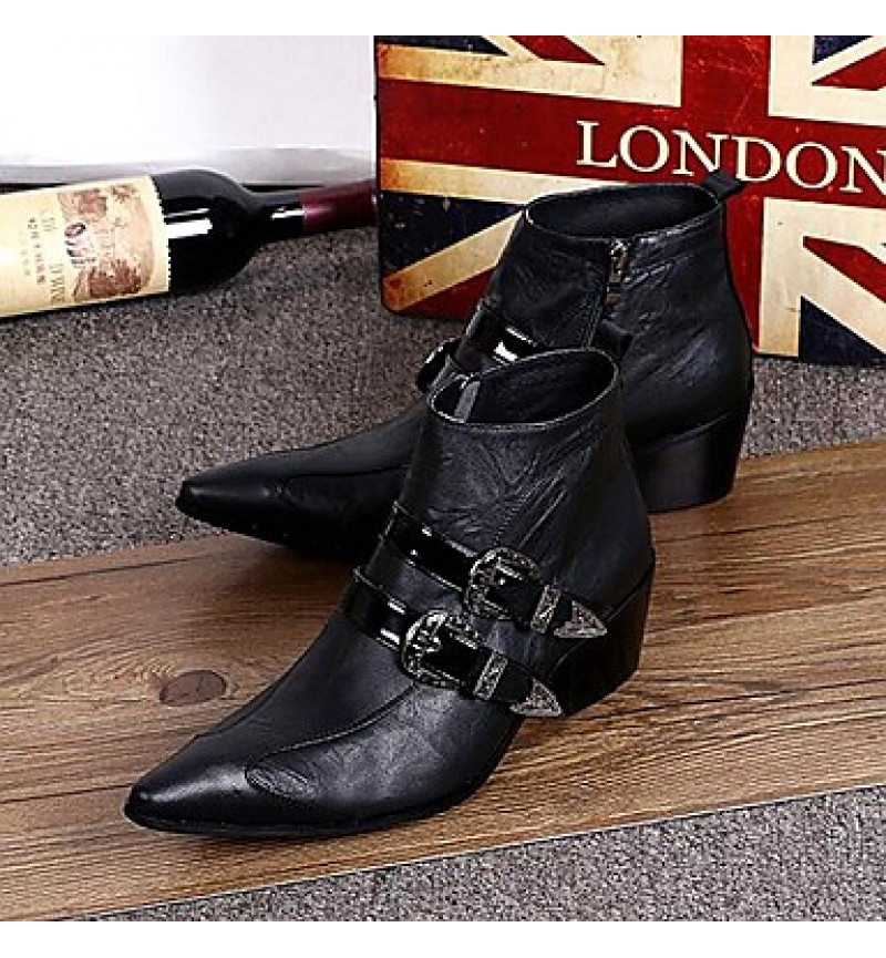 Shoes   Limited Edition Pure Handmade Outdoor / Party  Evening Leather Fashion Boots Black  