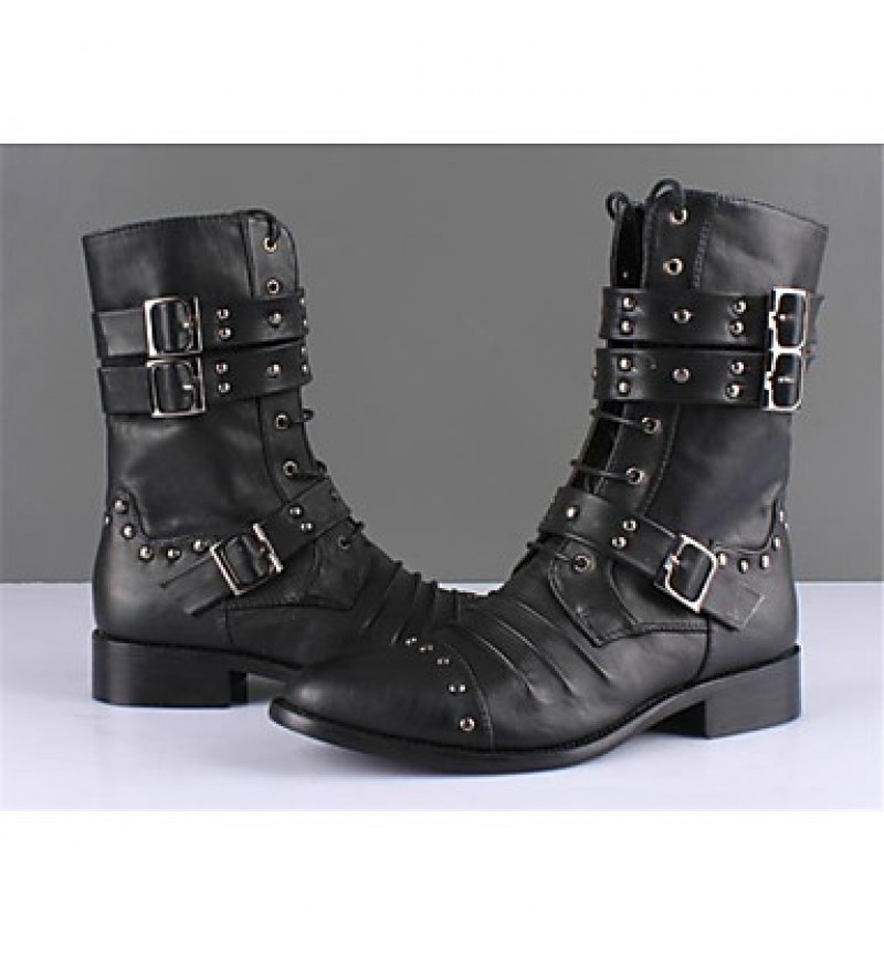 Shoes Casual Leather Boots Black  