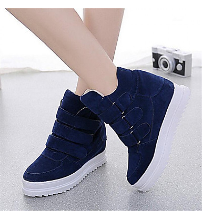 Women's Sneakers Spring / Fall Wedges Fleece Outdoor / Casual Wedge Heel Buckle Black / Blue / Red / Gray Others