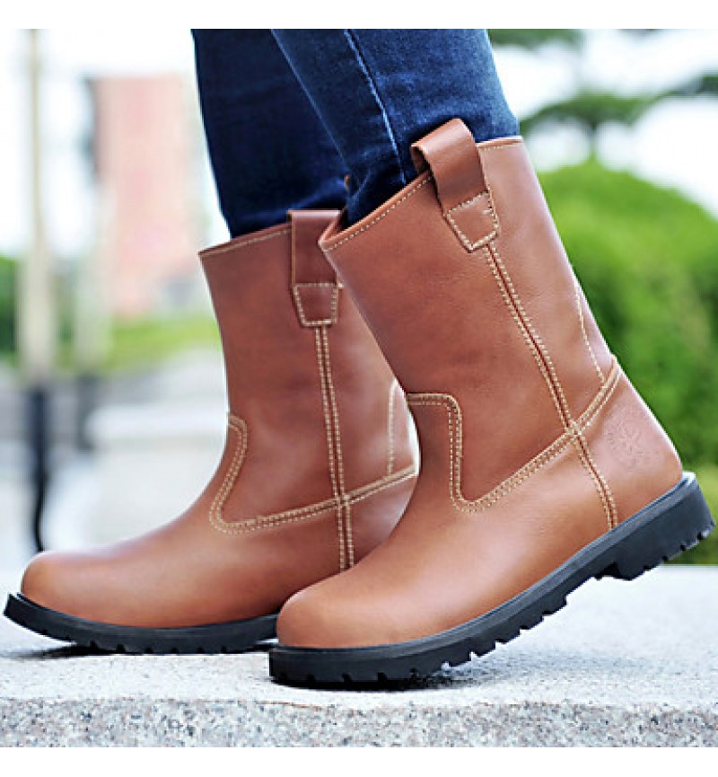 Shoes Outdoor / Athletic / Casual Leather Boots Black / Brown  