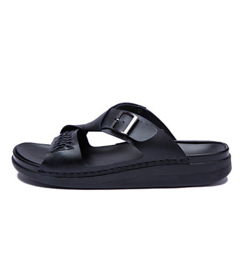 Men's Shoes Outdoor / Office & Career / Athletic / Dress / Casual Nappa Leather Slippers Black / White  