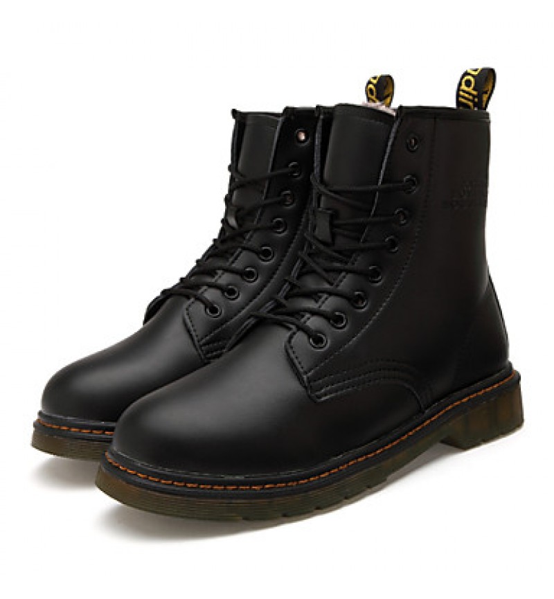 Shoes Outdoor / Office  Career / Casual Leather Boots Black  