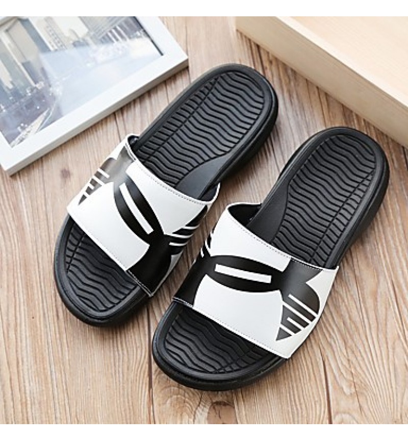 Men's Slippers Casual/Beach/Home Fashion Synthetic Leather Slip-on Shoes Slide Sandals 39-44  