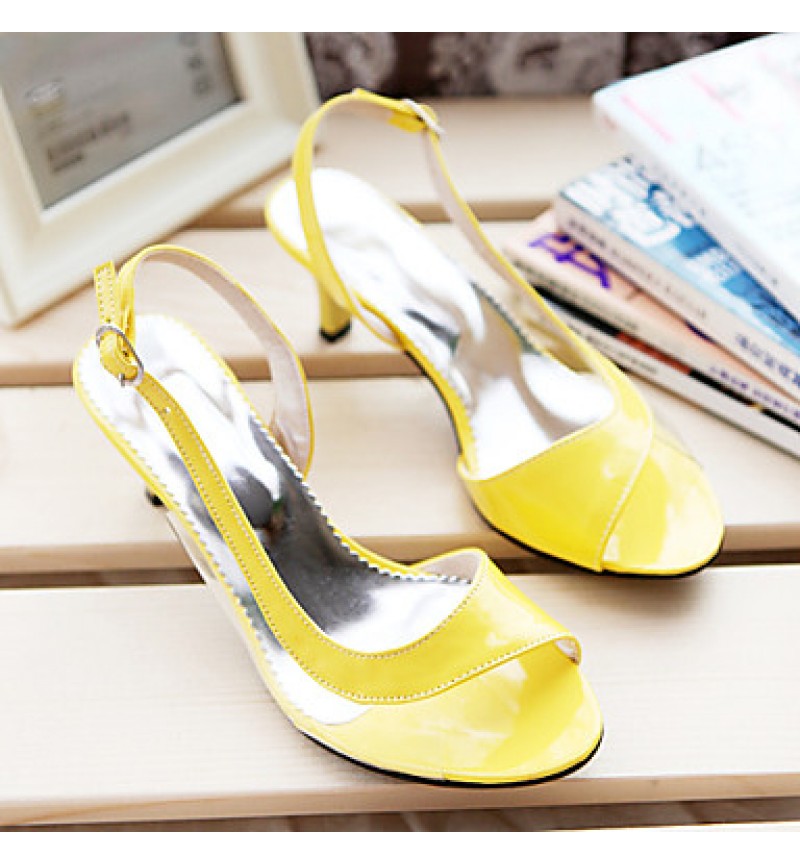 Women's ShoesStiletto Heel Heels/Open Toe Sandals Dress Black/Blue/Yellow/Green/Pink/White