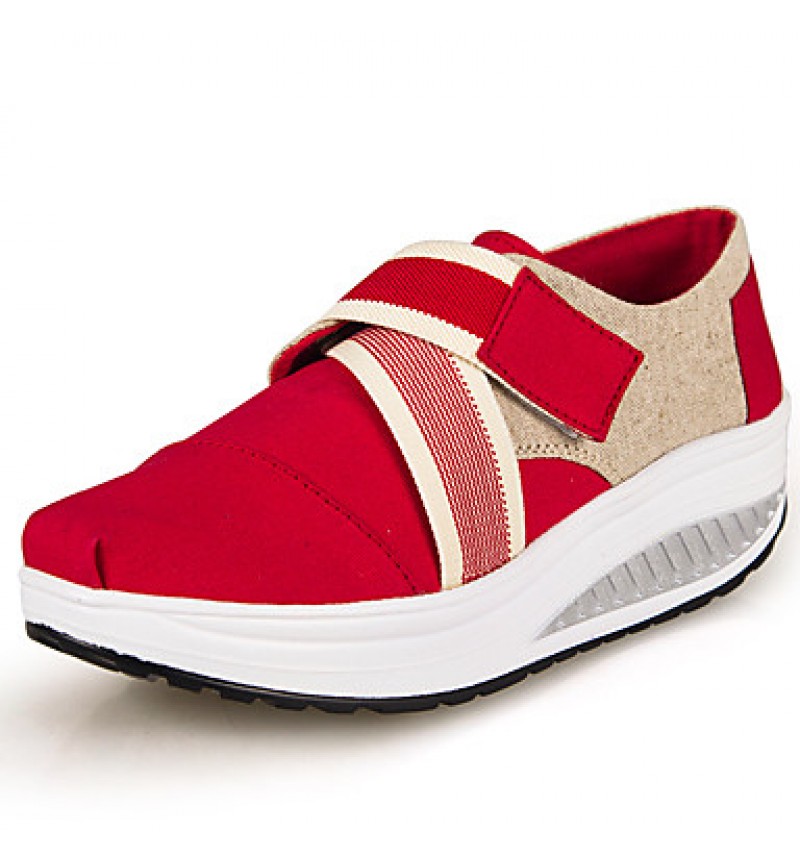 Women's Sneakers Fall Crib Shoes Canvas Casual Wedge Heel Others Black / Blue / Green / Red / Beige Others