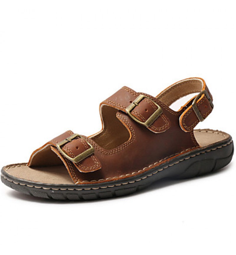 Men's Shoes Outdoor / Athletic / Casual Leather Sandals Brown  