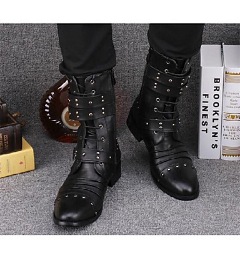 Shoes Casual Leather Boots Black  