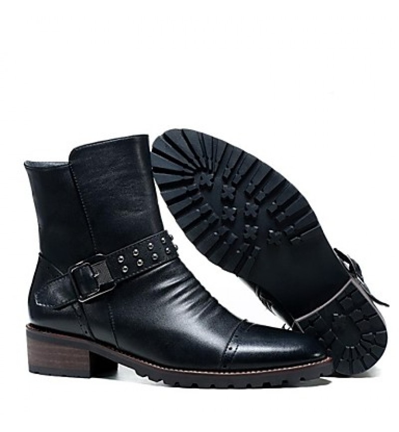 Shoes Wedding / Party  Evening / Casual Leather Boots Black  